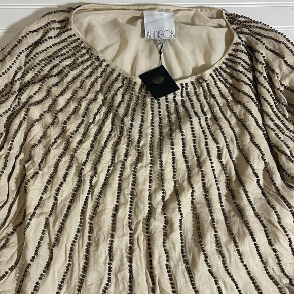 NWT Addison Cocktail Top with brown beads (Size M) - Picture 5 of 12